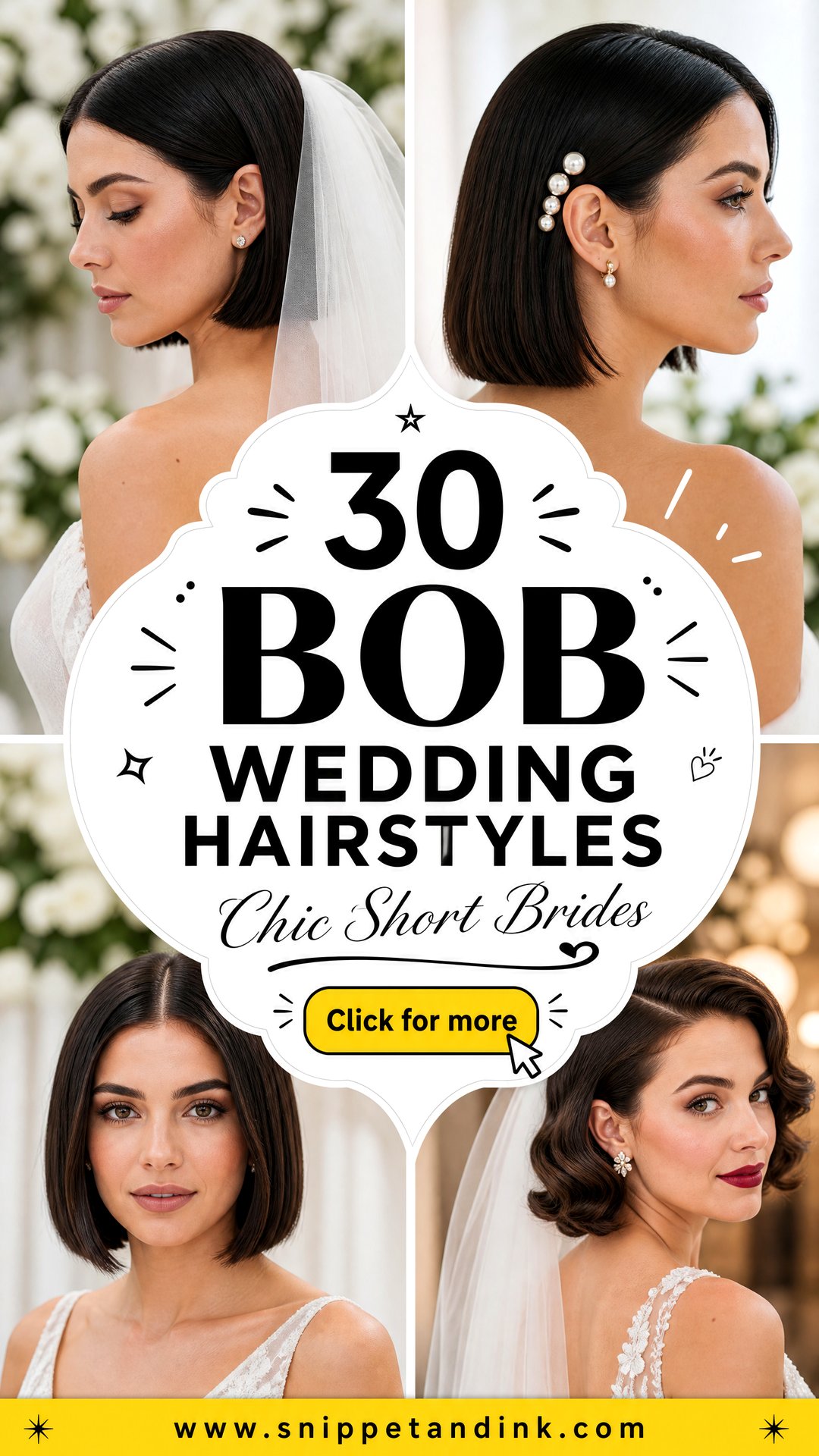 30 Bob Wedding Hairstyles for Chic Short-Hair Brides - 30 Bob Wedding Hairstyles for Chic Short-Hair Brides