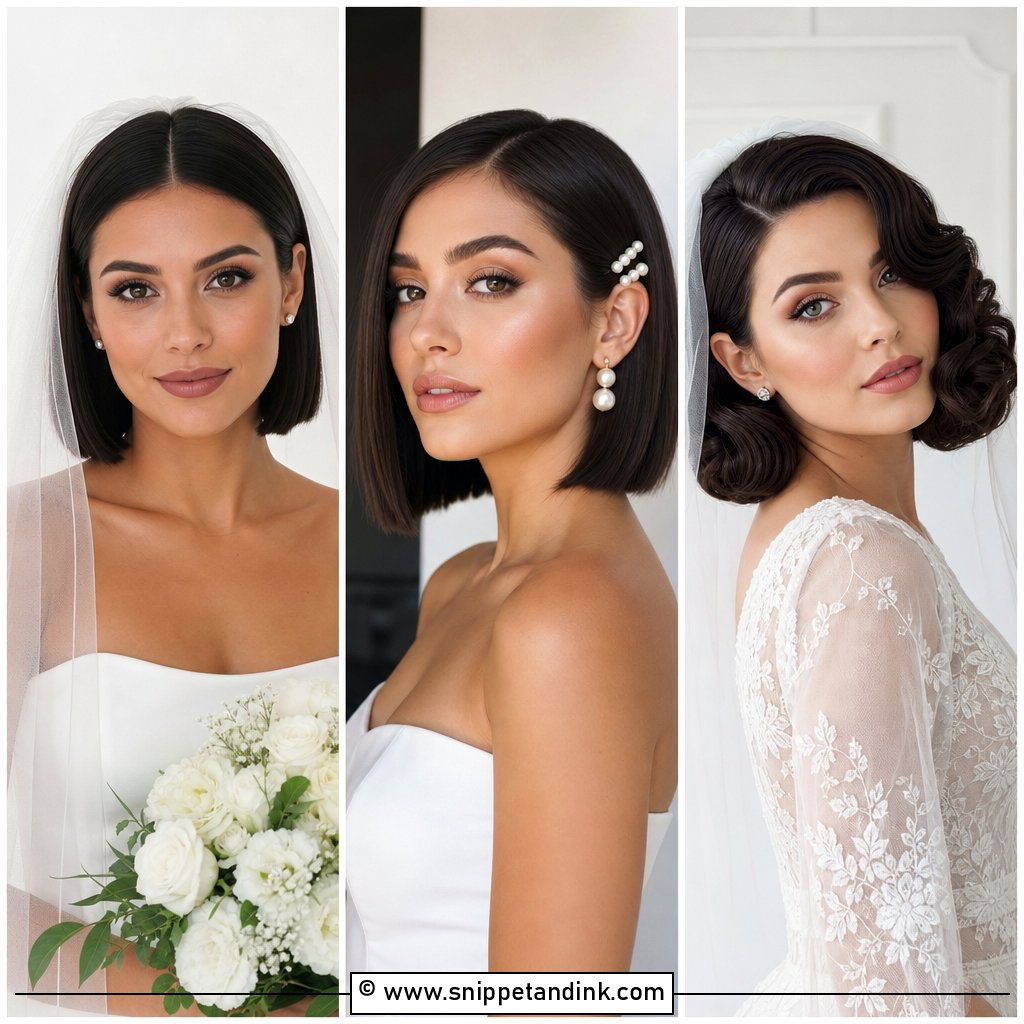 30 Bob Wedding Hairstyles for Chic Short-Hair Brides