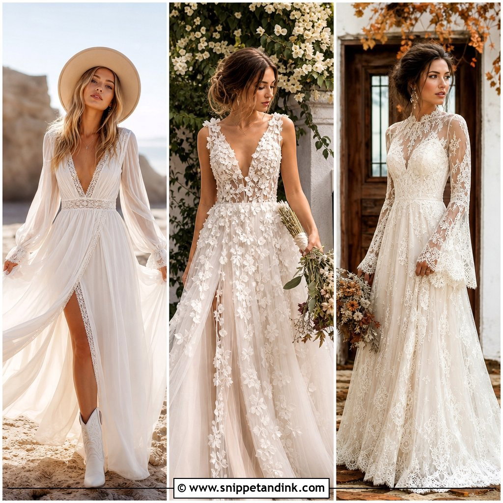 30 Boho Wedding Dress Ideas