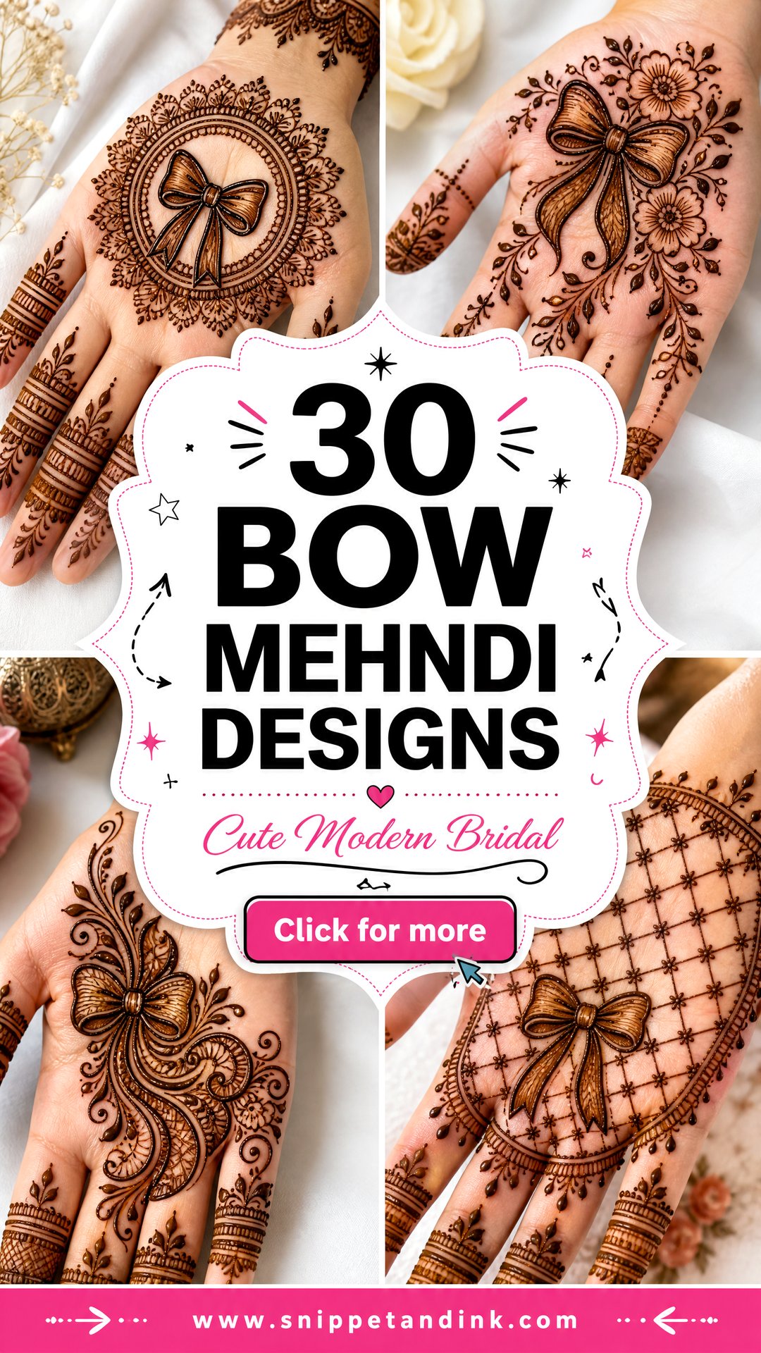 30 Bow Mehndi Designs for Cute Modern Bridal Looks - 30 Bow Mehndi Designs for Cute, Modern Bridal Looks