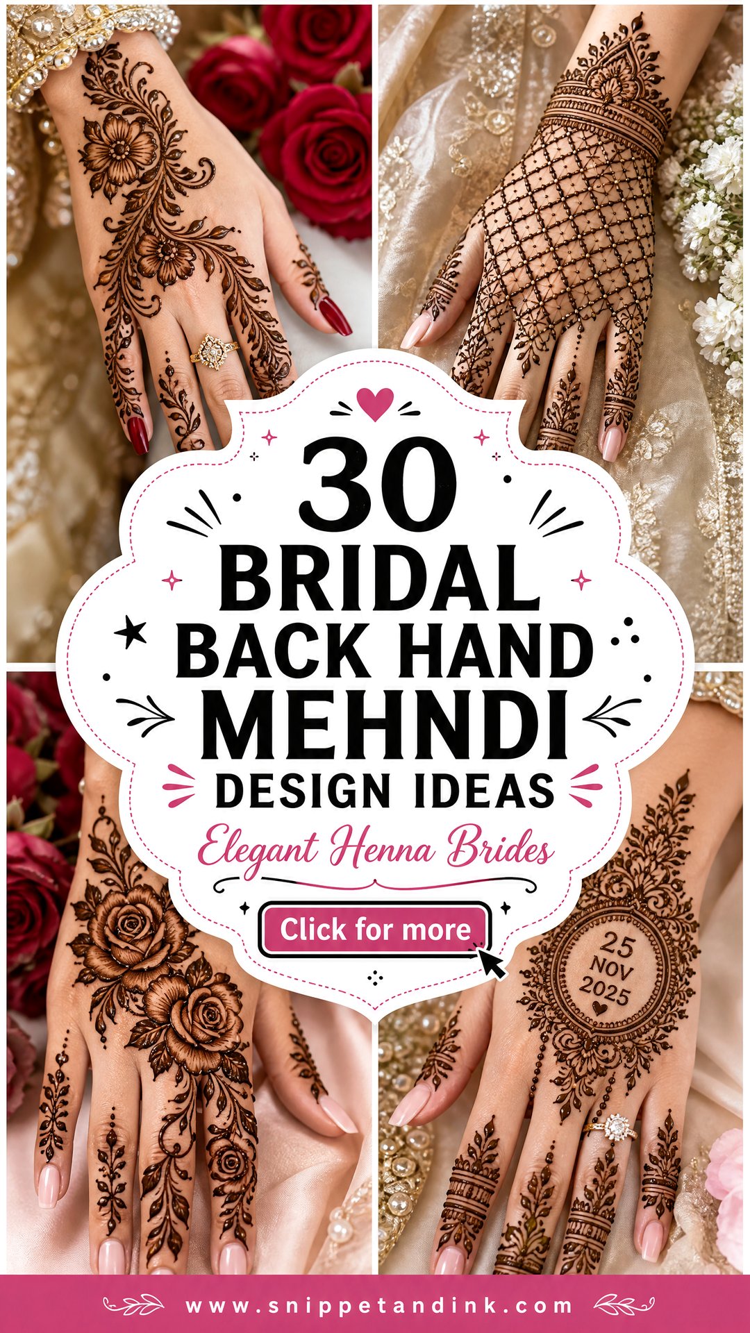 30 Bridal Back Hand Mehndi Design Ideas for Elegant Brides - 30 Bridal Back Hand Mehndi Design Ideas for Elegant Brides