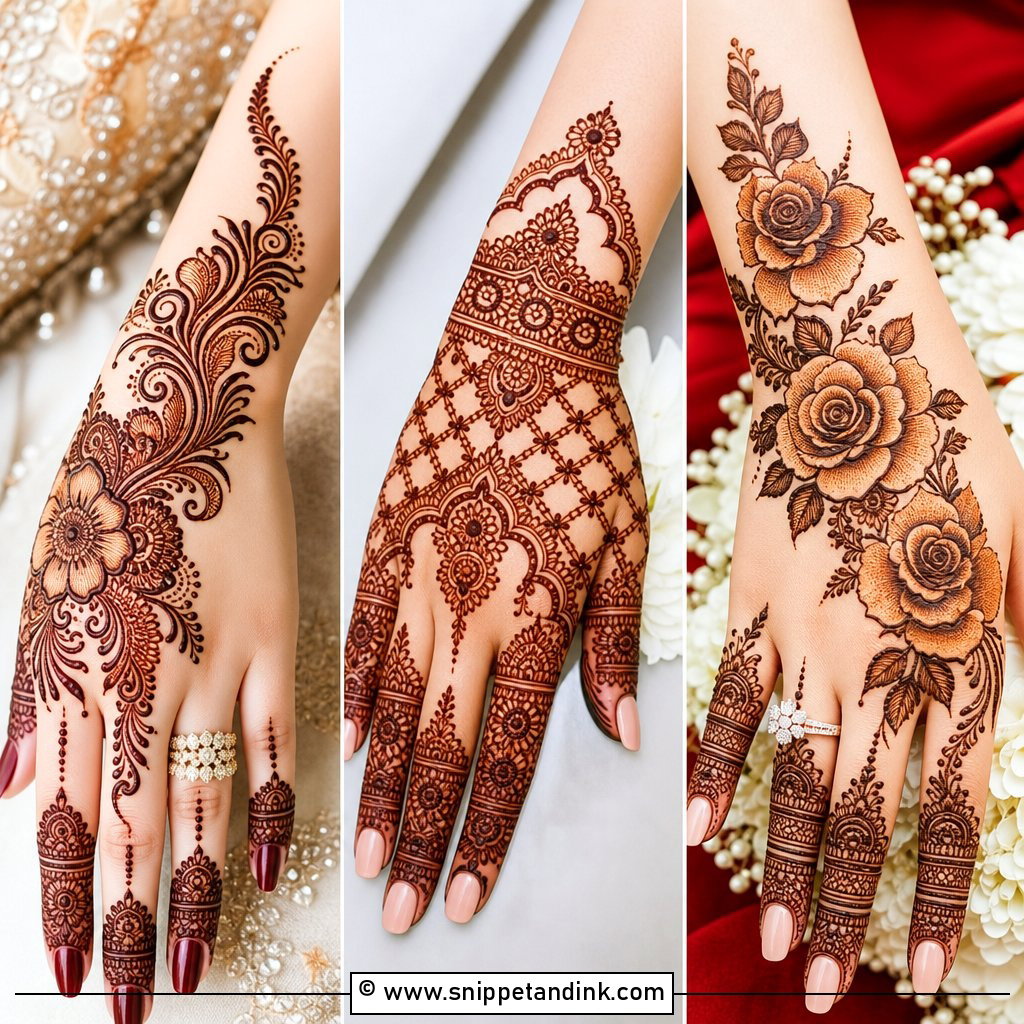 30 Bridal Back Hand Mehndi Design Ideas for Elegant Brides