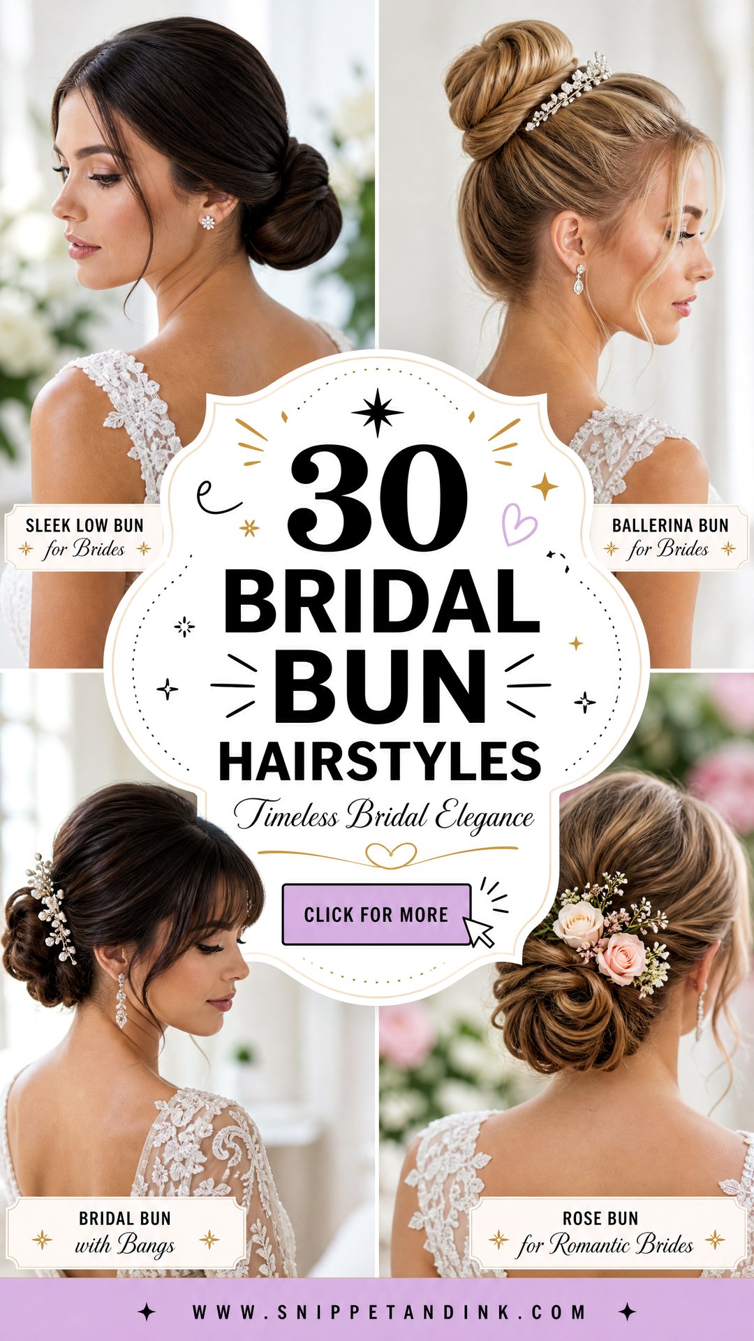 30 Bridal Bun Hairstyles for Timeless Wedding Elegance - 30 Bridal Bun Hairstyles for Timeless Wedding Elegance