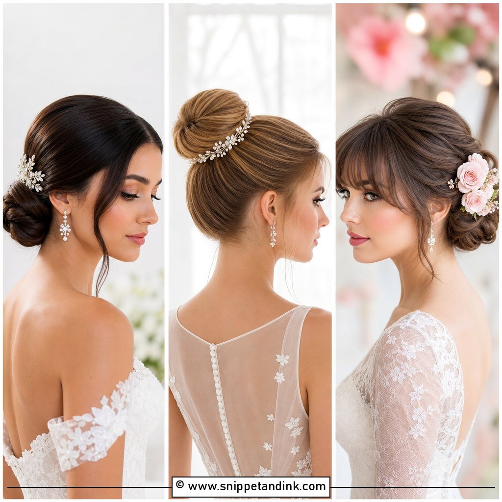 30 Bridal Bun Hairstyles for Timeless Wedding Elegance