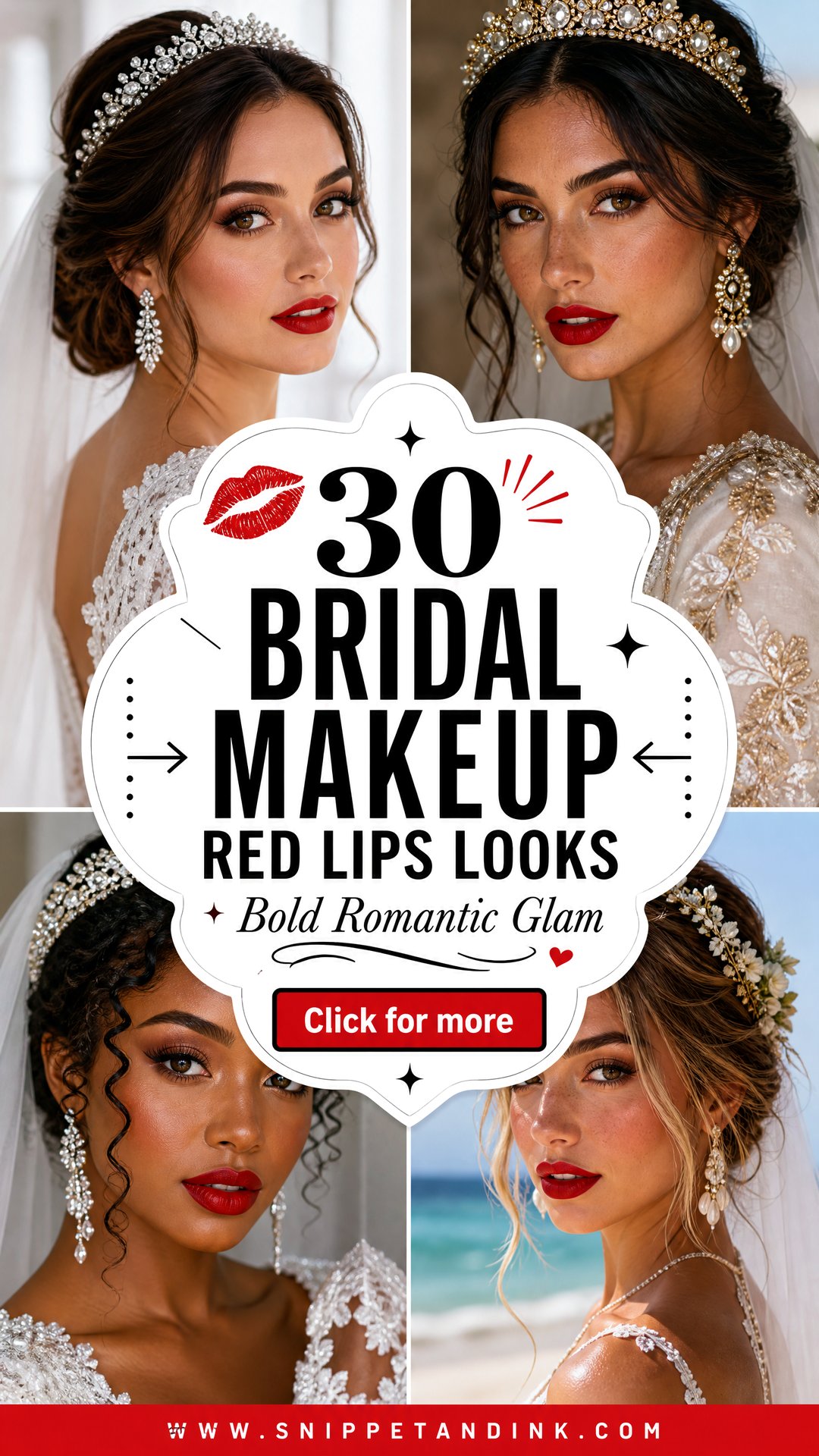 30 Bridal Makeup Red Lips Looks for Bold Romantic Brides - 30 Bridal Makeup Red Lips Looks for Bold Romantic Brides