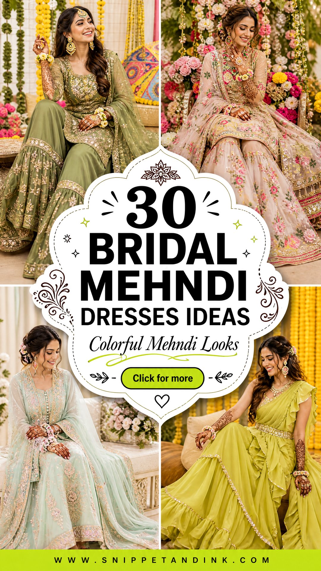30 Bridal Mehndi Dresses Ideas for Colorful Wedding Looks - 30 Bridal Mehndi Dresses Ideas for Colorful Wedding Looks