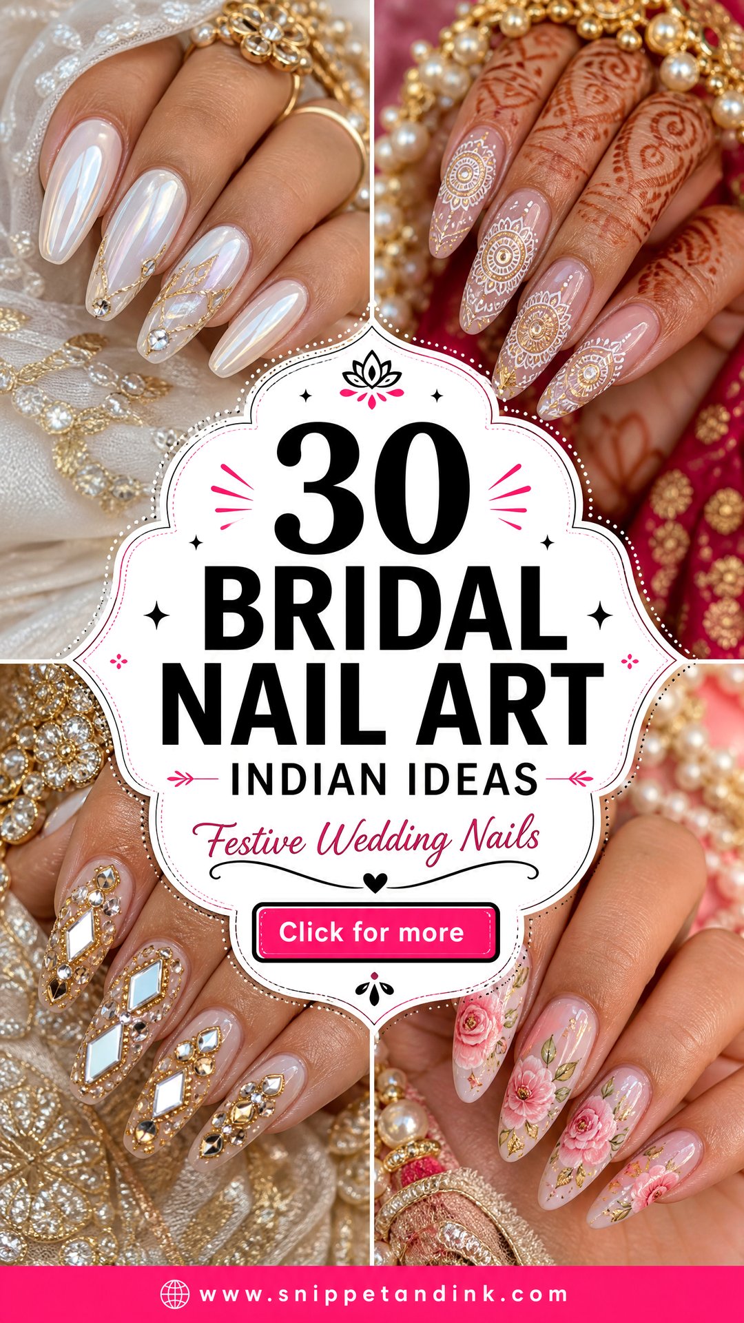 30 Bridal Nail Art Indian Ideas for a Festive Wedding Look - 30 Bridal Nail Art Indian Ideas for a Festive Wedding Look