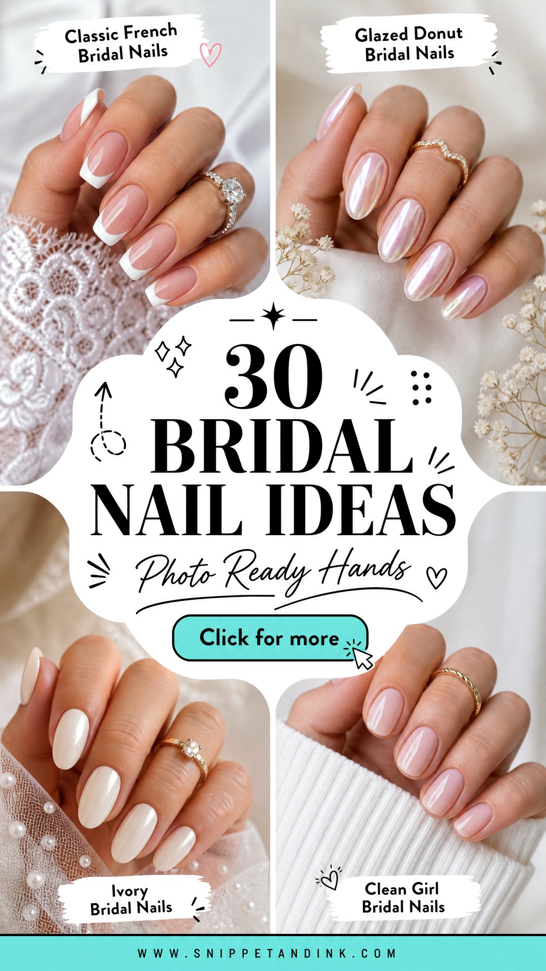 30 Bridal Nail Ideas for Elegant Photo-Ready Wedding Hands - 30 Bridal Nail Ideas for Elegant, Photo-Ready Wedding Hands