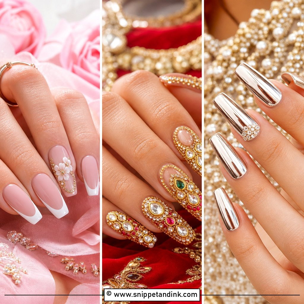 30 Bridal Nails Wedding Indian Ideas for Traditional Glam