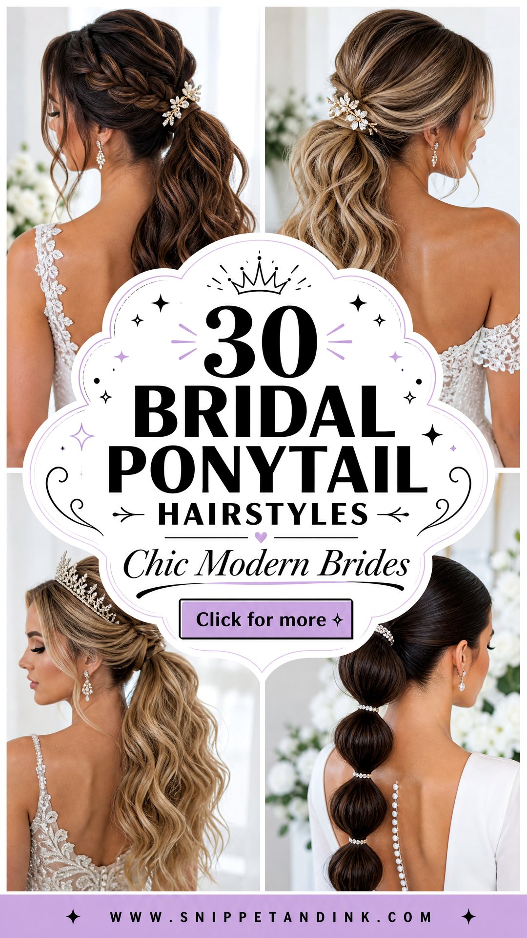 30 Bridal Ponytail Hairstyles for Chic Modern Brides - 30 Bridal Ponytail Hairstyles for Chic Modern Brides