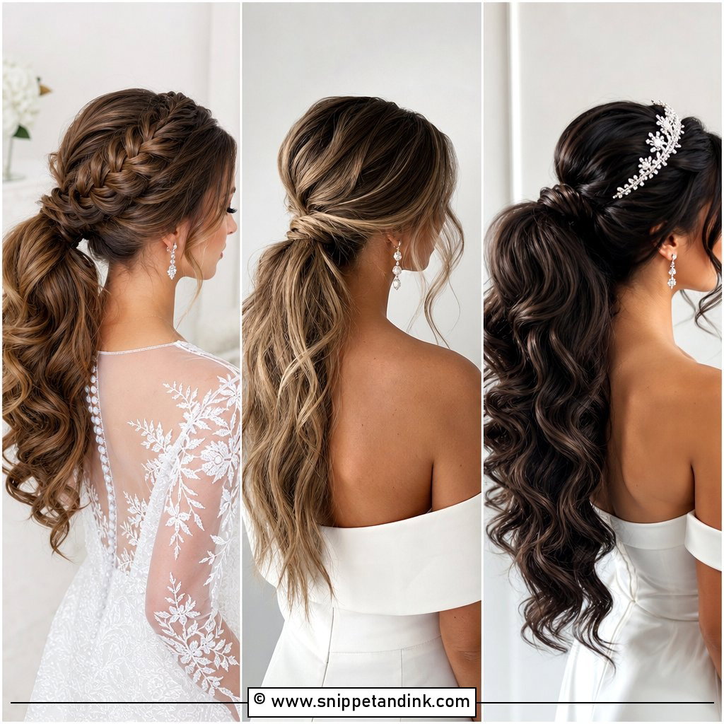 30 Bridal Ponytail Hairstyles for Chic Modern Brides