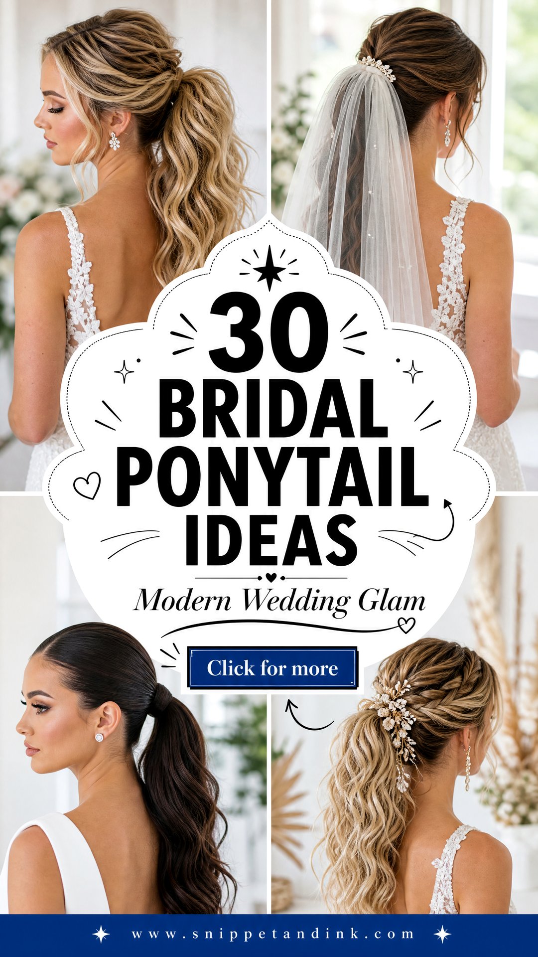 30 Bridal Ponytail Ideas for Chic Modern Wedding Glam - 30 Bridal Ponytail Ideas for Chic, Modern Wedding Glam