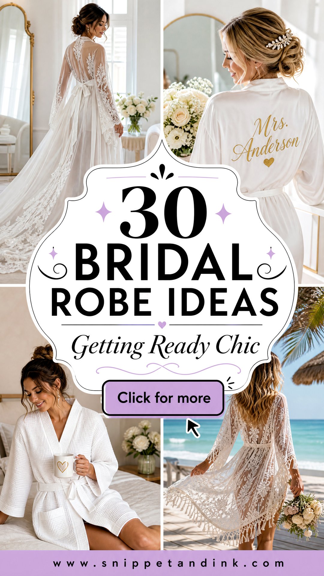30 Bridal Robe Ideas for Chic Getting-Ready Wedding Photos - 30 Bridal Robe Ideas for Chic Getting-Ready Wedding Photos