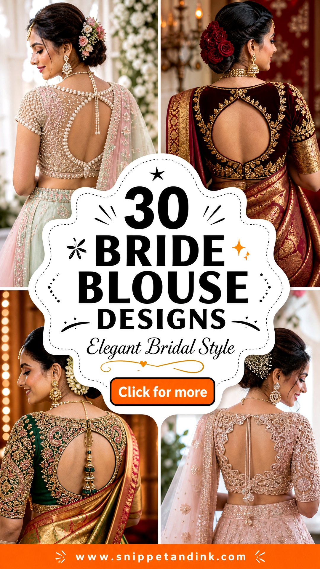 30 Bride Blouse Designs for Elegant Bridal Style - 30 Bride Blouse Designs for Elegant Bridal Style