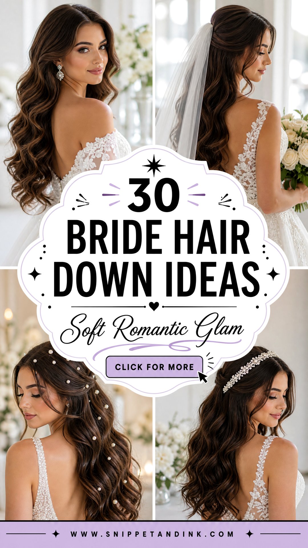 30 Bride Hair Down Ideas for Soft Romantic Wedding Glam - 30 Bride Hair Down Ideas for Soft, Romantic Wedding Glam