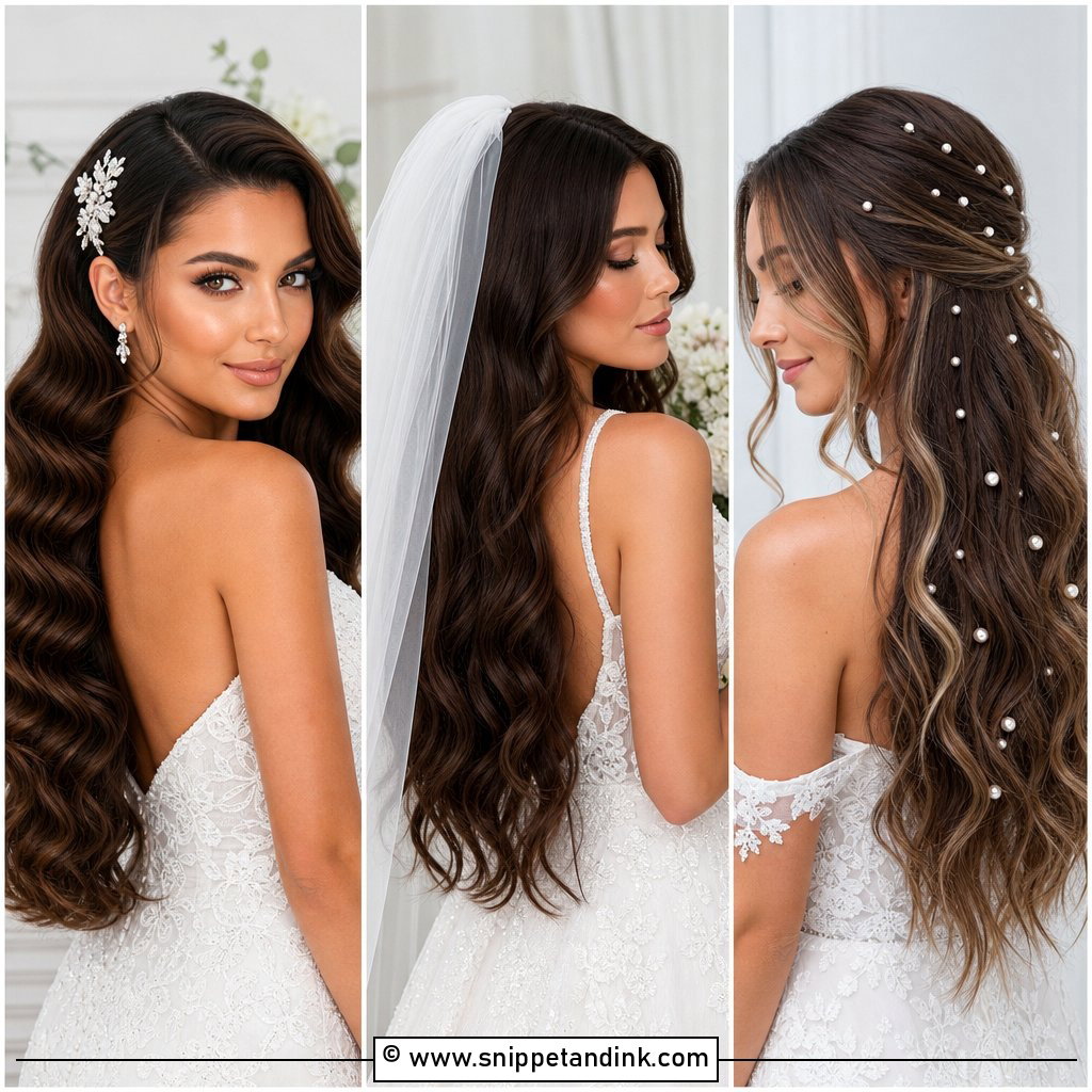 30 Bride Hair Down Ideas for Soft Romantic Wedding Glam