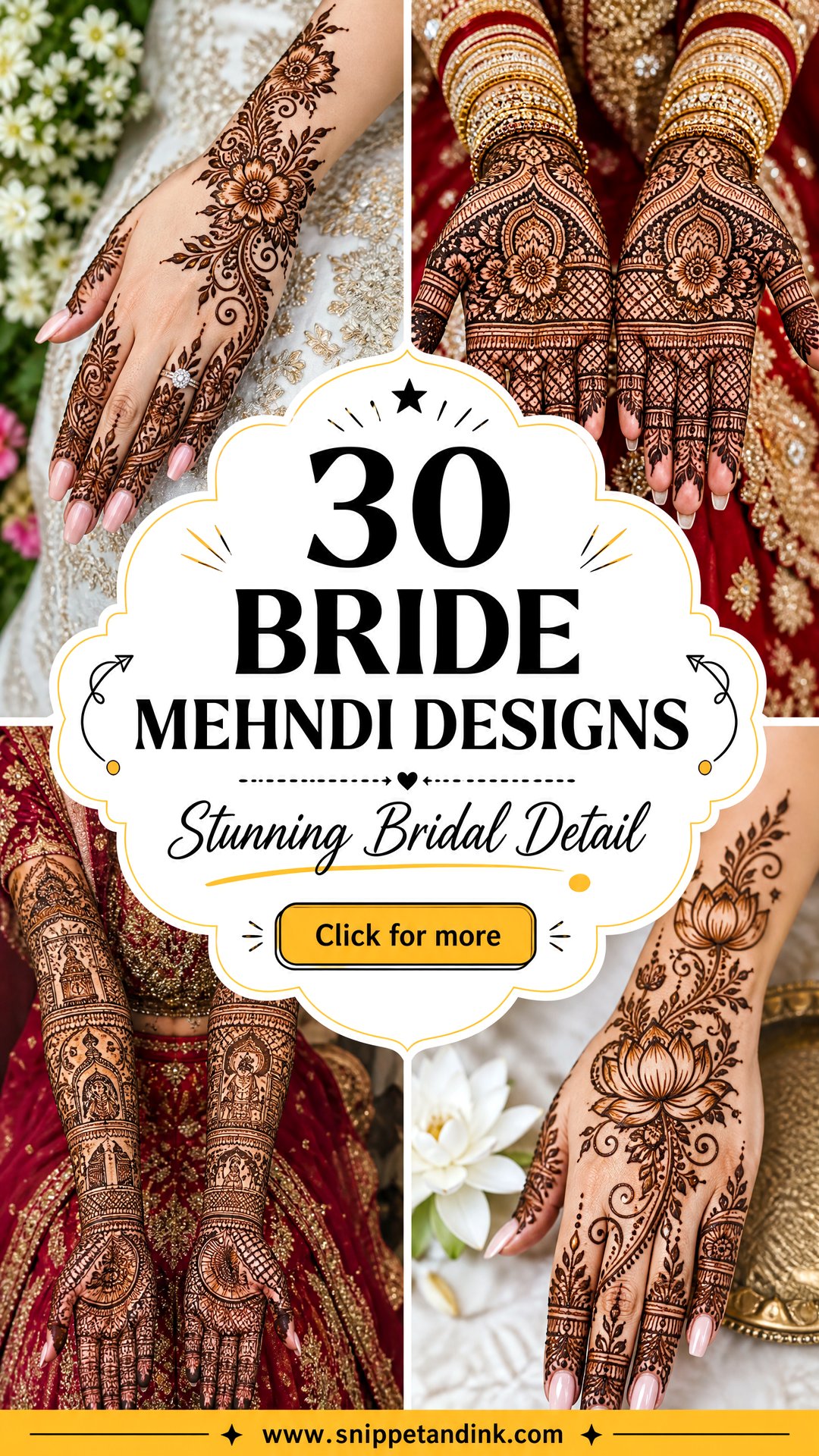 30 Bride Mehndi Designs for Stunning Wedding Day Detail - 30 Bride Mehndi Designs for Stunning Wedding Day Detail