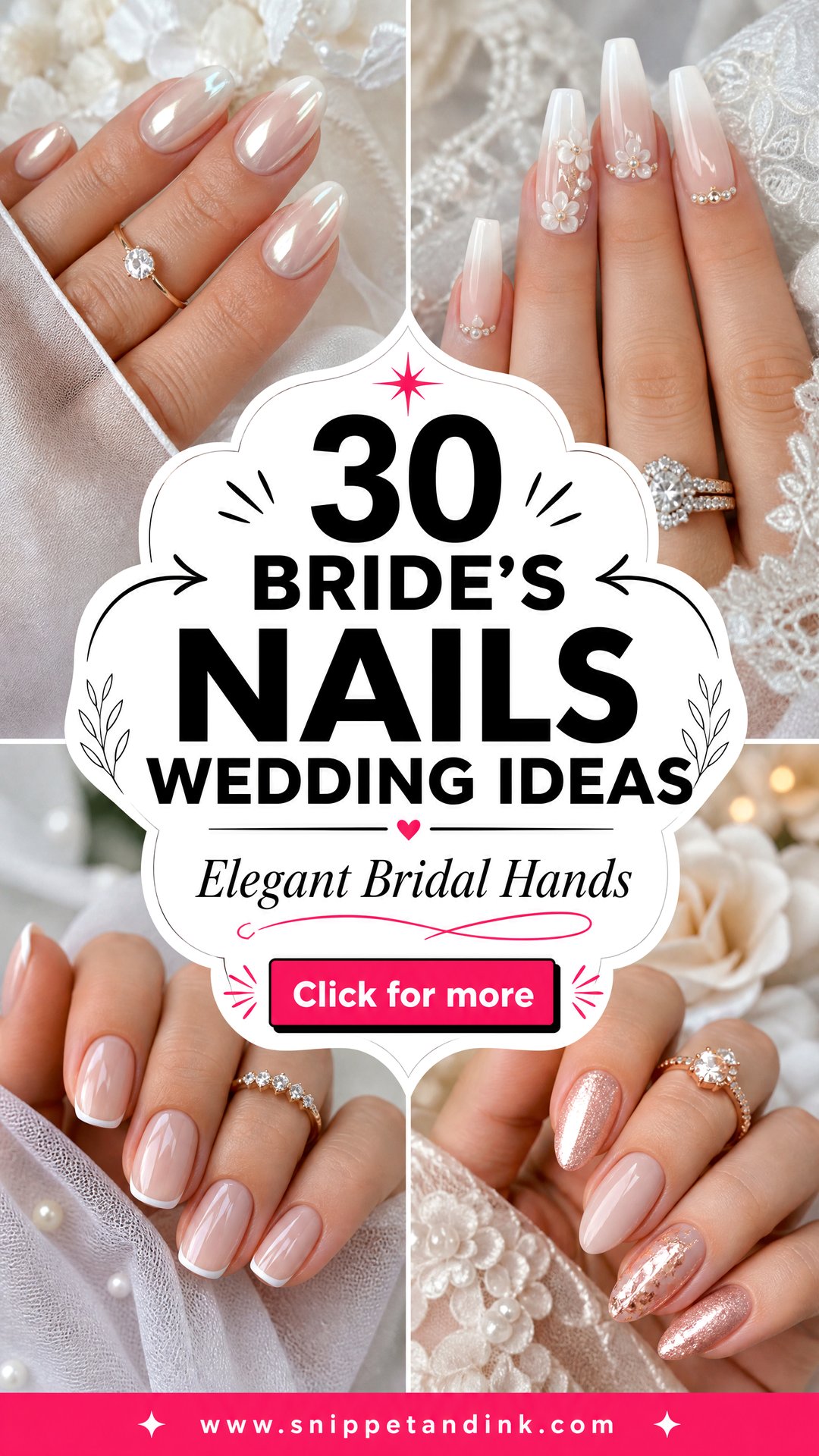 30 Brides Nails Wedding Ideas for Elegant Bridal Hands - 30 Bride’s Nails Wedding Ideas for Elegant Bridal Hands