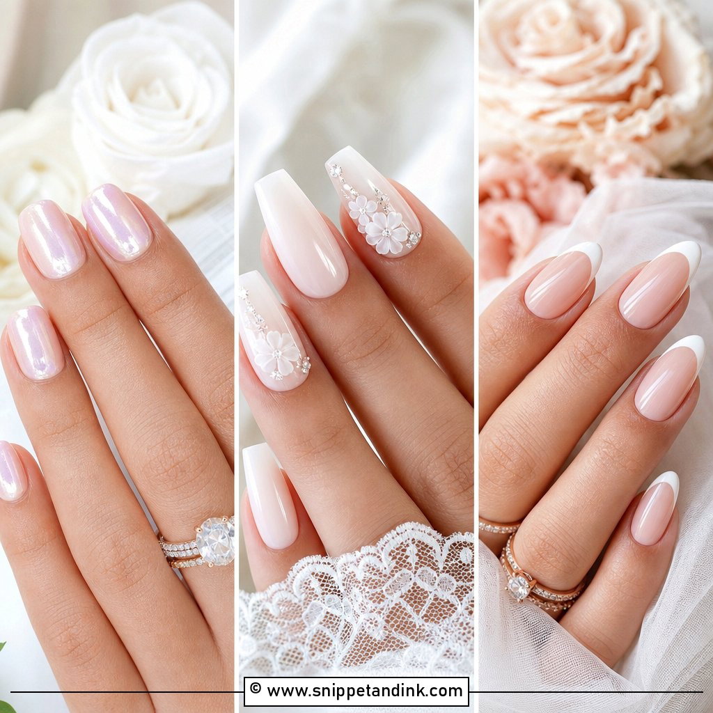 30 Brides Nails Wedding Ideas for Elegant Bridal Hands