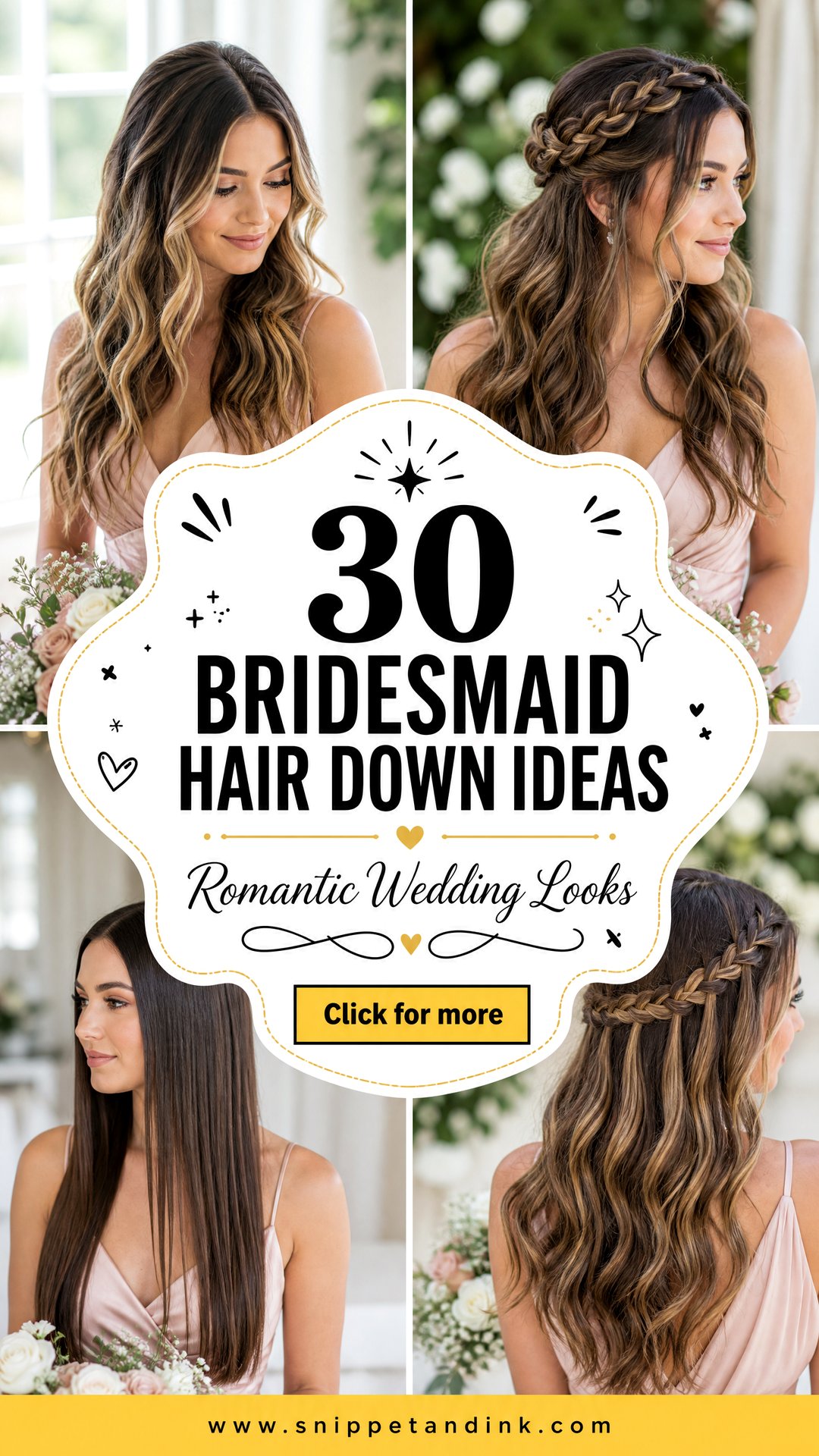 30 Bridesmaid Hair Down Ideas for Romantic Wedding Looks - 30 Bridesmaid Hair Down Ideas for Romantic Wedding Looks