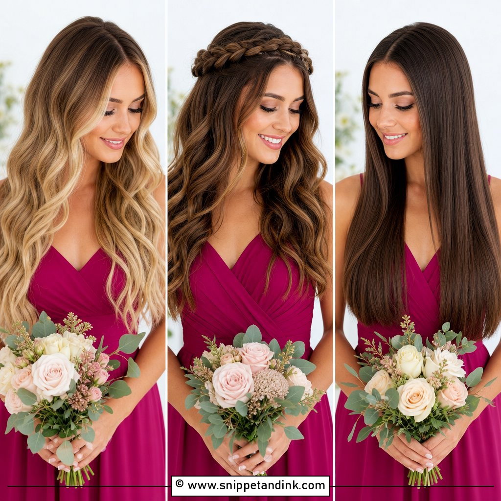 30 Bridesmaid Hair Down Ideas for Romantic Wedding Looks