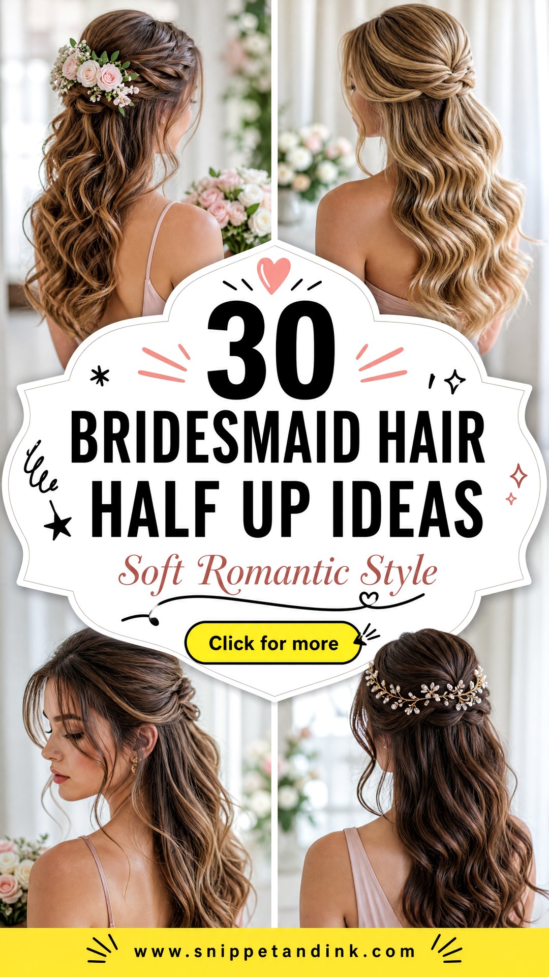 30 Bridesmaid Hair Half Up Ideas for Soft Romantic Style - 30 Bridesmaid Hair Half Up Ideas for Soft Romantic Style