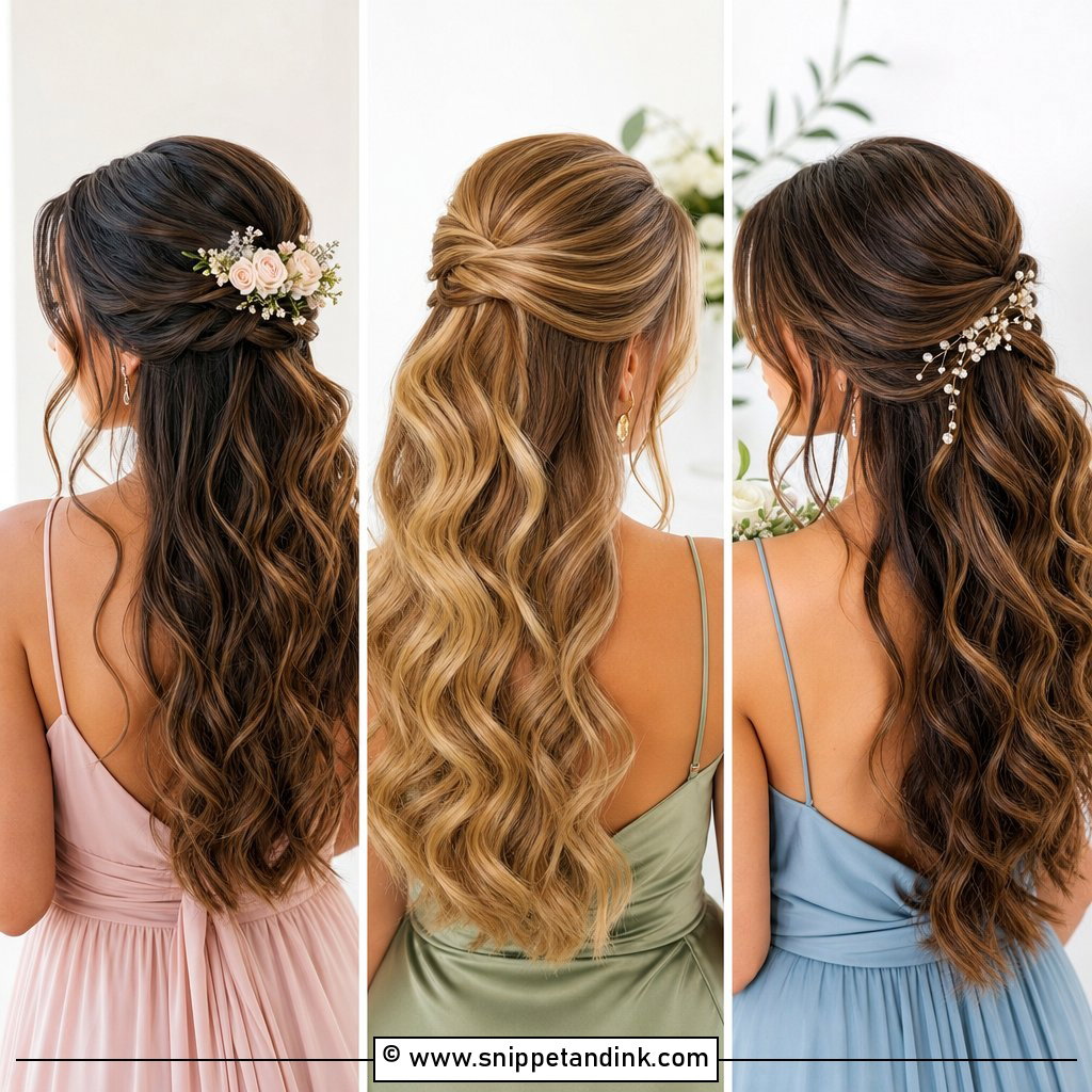 30 Bridesmaid Hair Half Up Ideas for Soft Romantic Style