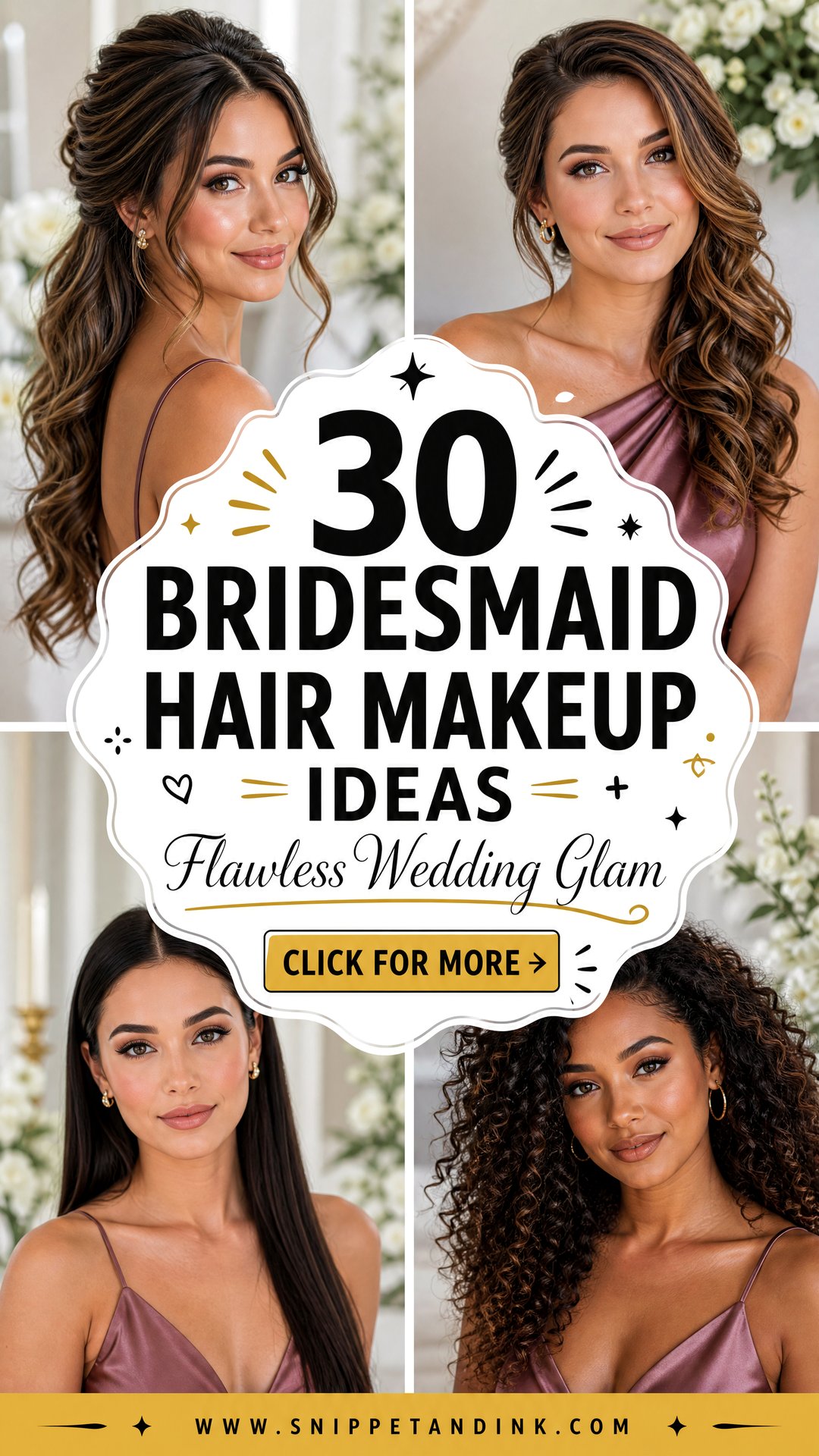 30 Bridesmaid Hair Makeup Ideas for Flawless Wedding Glam - 30 Bridesmaid Hair Makeup Ideas for Flawless Wedding Glam