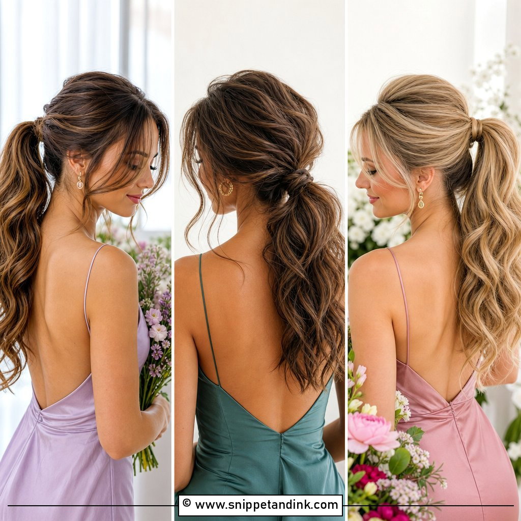30 Bridesmaid Hair Ponytail Ideas for Chic Wedding Parties