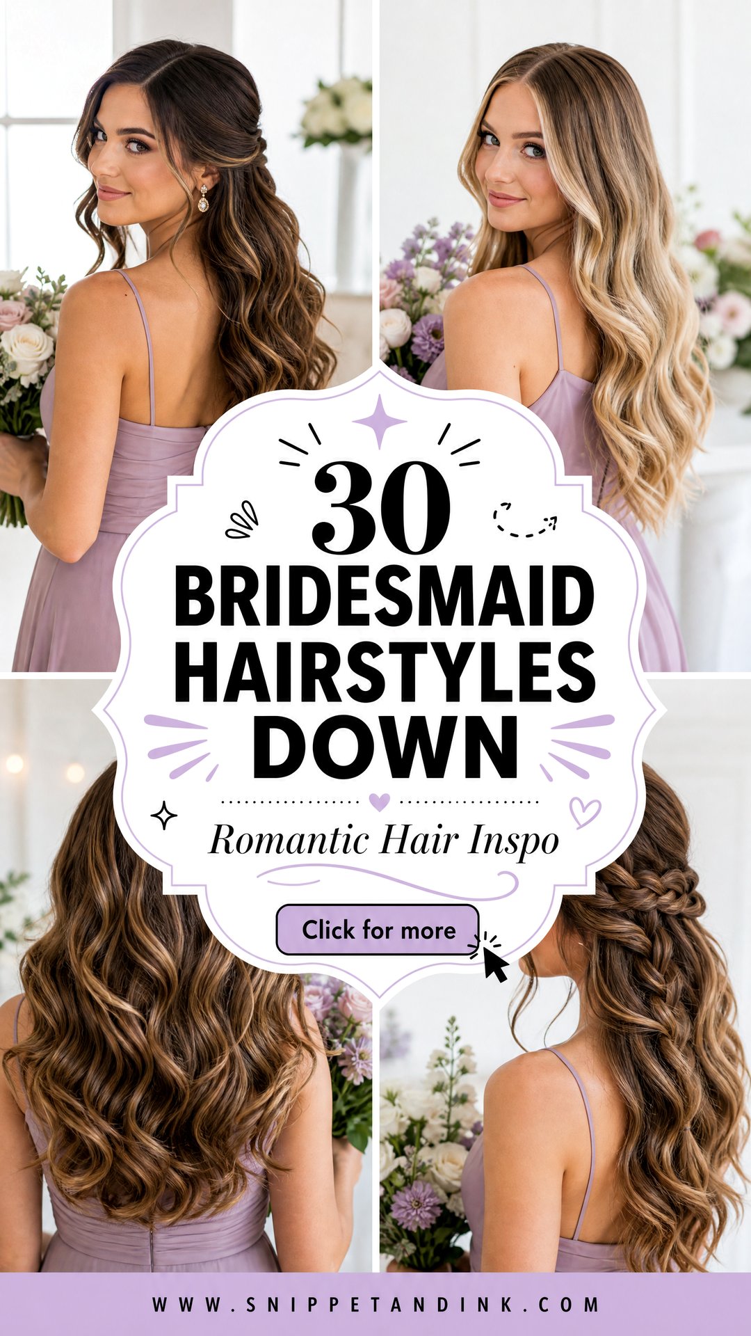 30 Bridesmaid Hairstyles Down for Romantic Wedding Looks - 30 Bridesmaid Hairstyles Down for Romantic Wedding Looks
