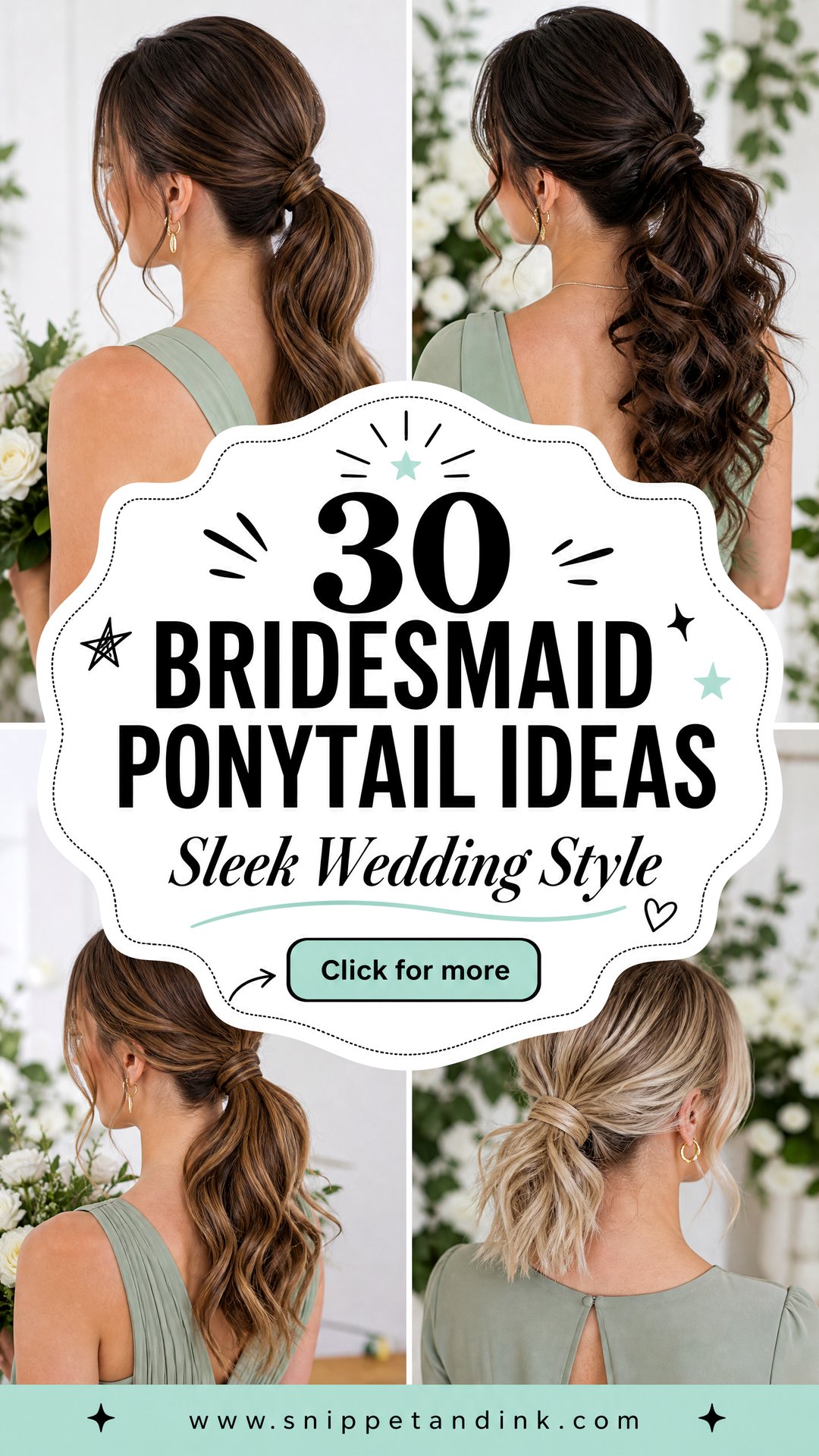 30 Bridesmaid Ponytail Ideas for Sleek Wedding Style Inspo - 30 Bridesmaid Ponytail Ideas for Sleek Wedding Style Inspo