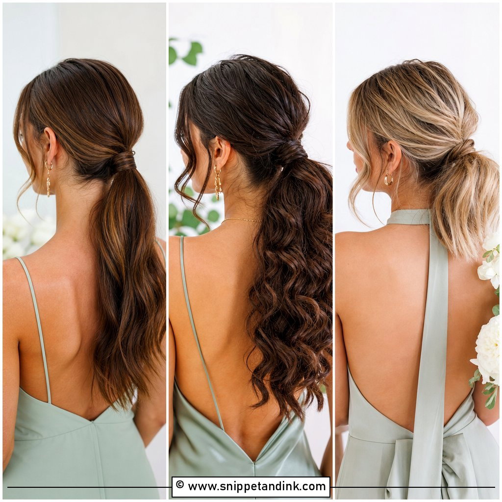 30 Bridesmaid Ponytail Ideas for Sleek Wedding Style Inspo
