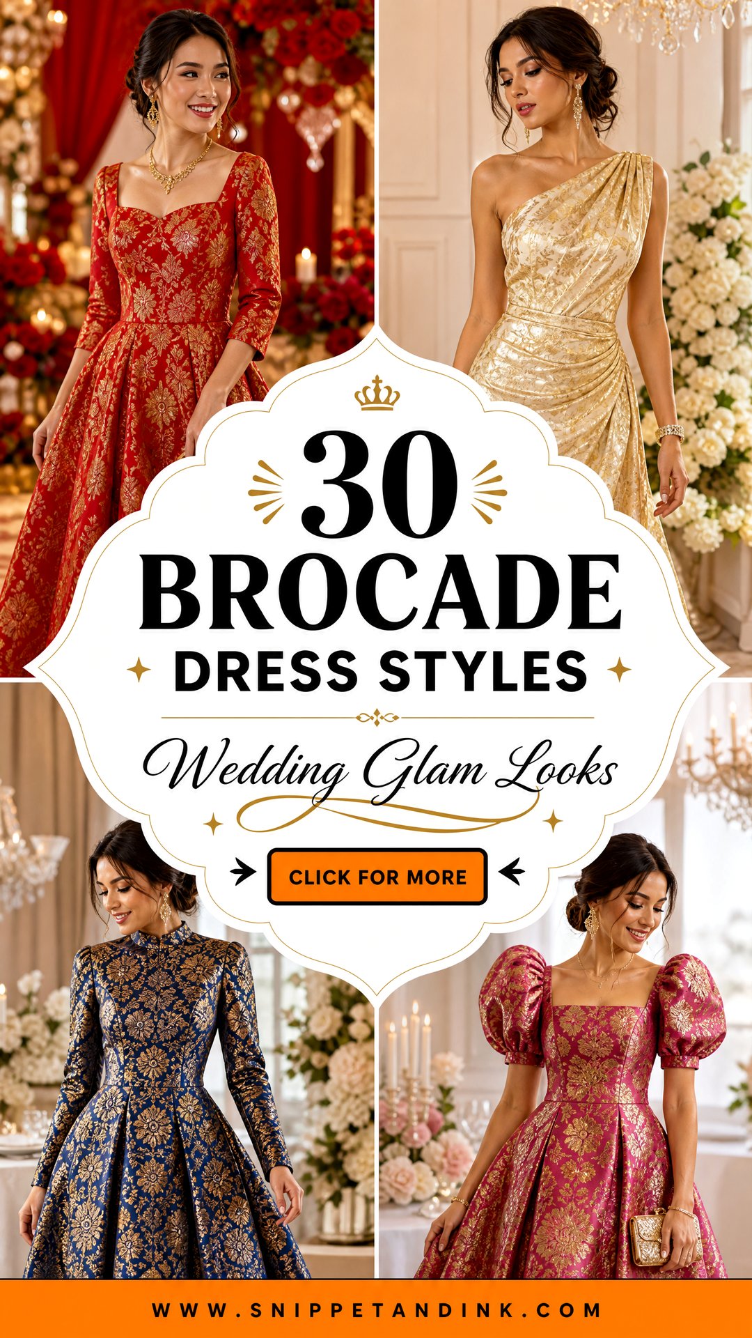 30 Brocade Dress Styles for Wedding Glam Guests and Brides - 30 Brocade Dress Styles for Wedding Glam Guests and Brides