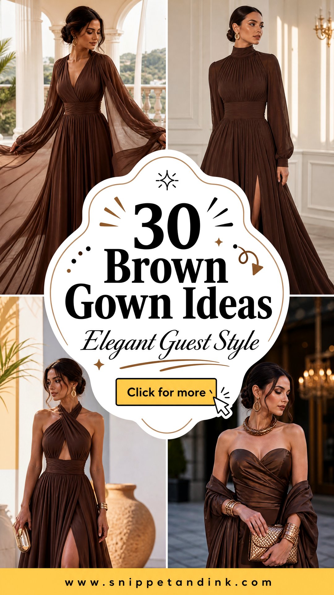 30 Brown Gown Ideas for Elegant Wedding Guest Style - 30 Brown Gown Ideas for Elegant Wedding Guest Style