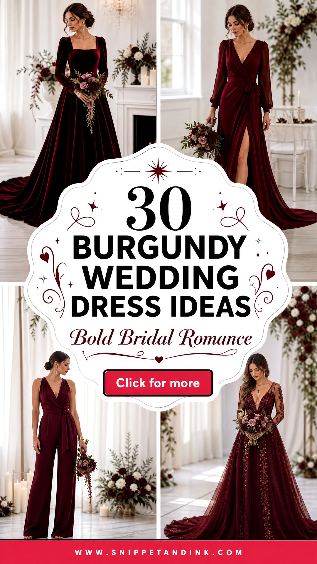 30 Burgundy Wedding Dress Ideas for Bold Romantic Brides - 30 Burgundy Wedding Dress Ideas for Bold Romantic Brides