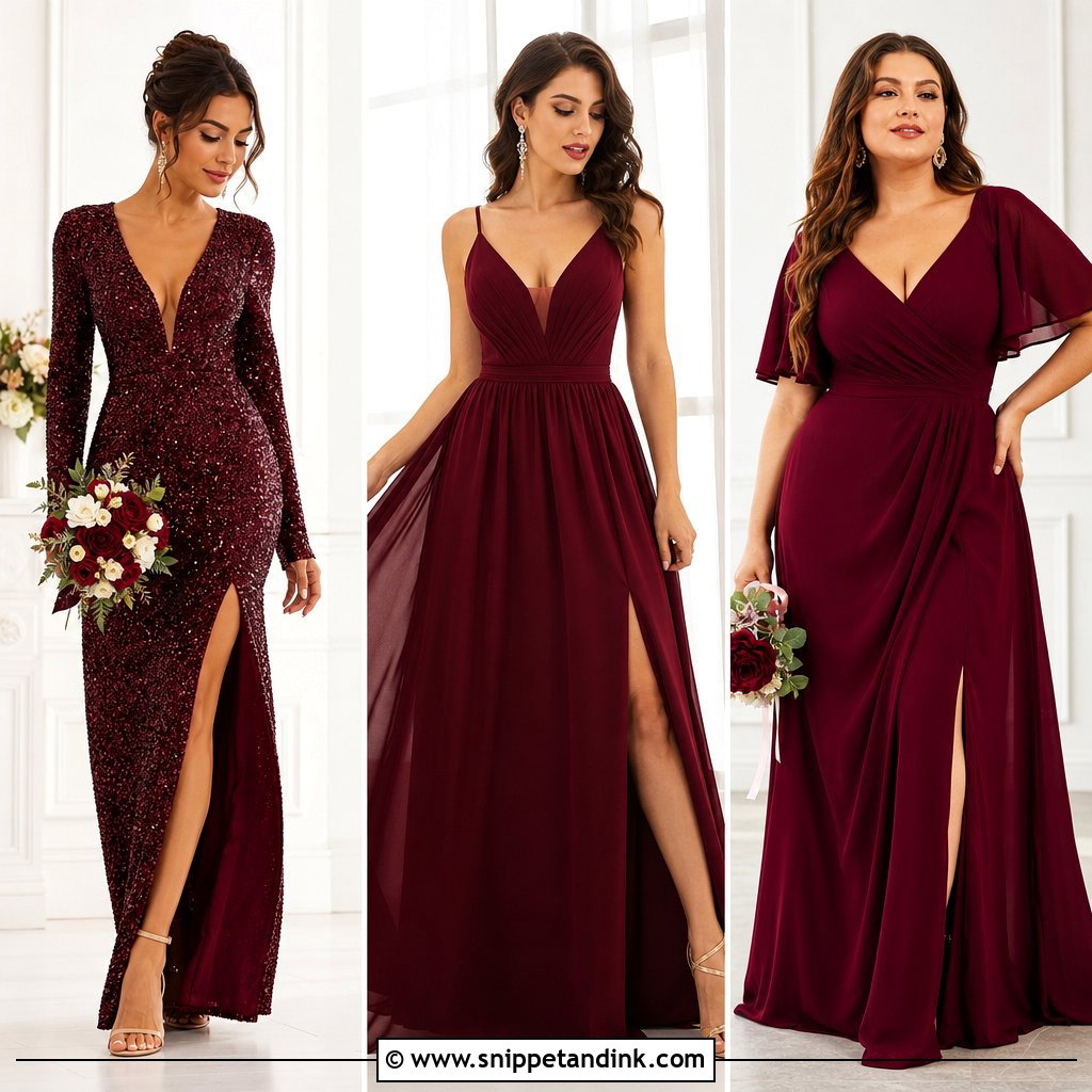 30 Burgundy Wedding Dress Ideas