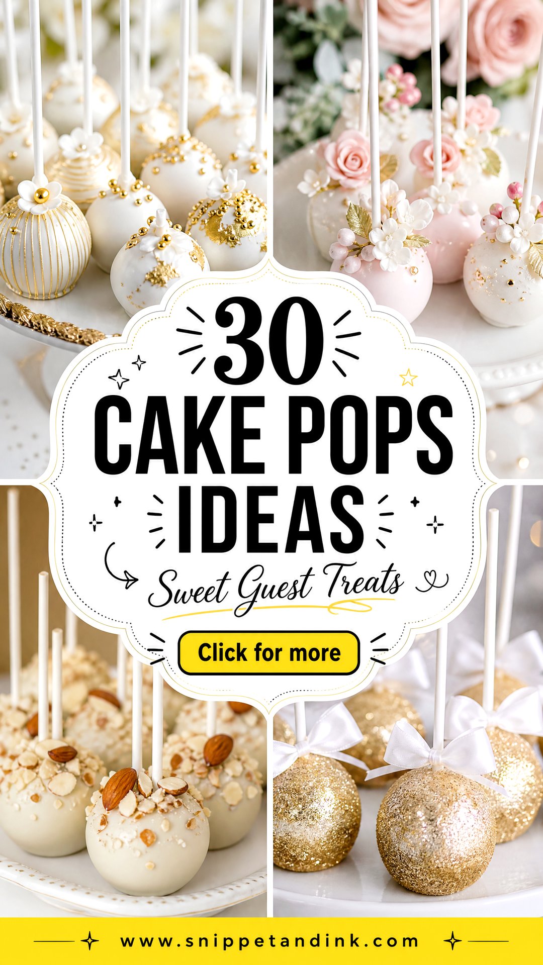 30 Cake Pops Ideas for Wedding Sweet Guest-Favorite Treats - 30 Cake Pops Ideas for Wedding: Sweet Guest-Favorite Treats