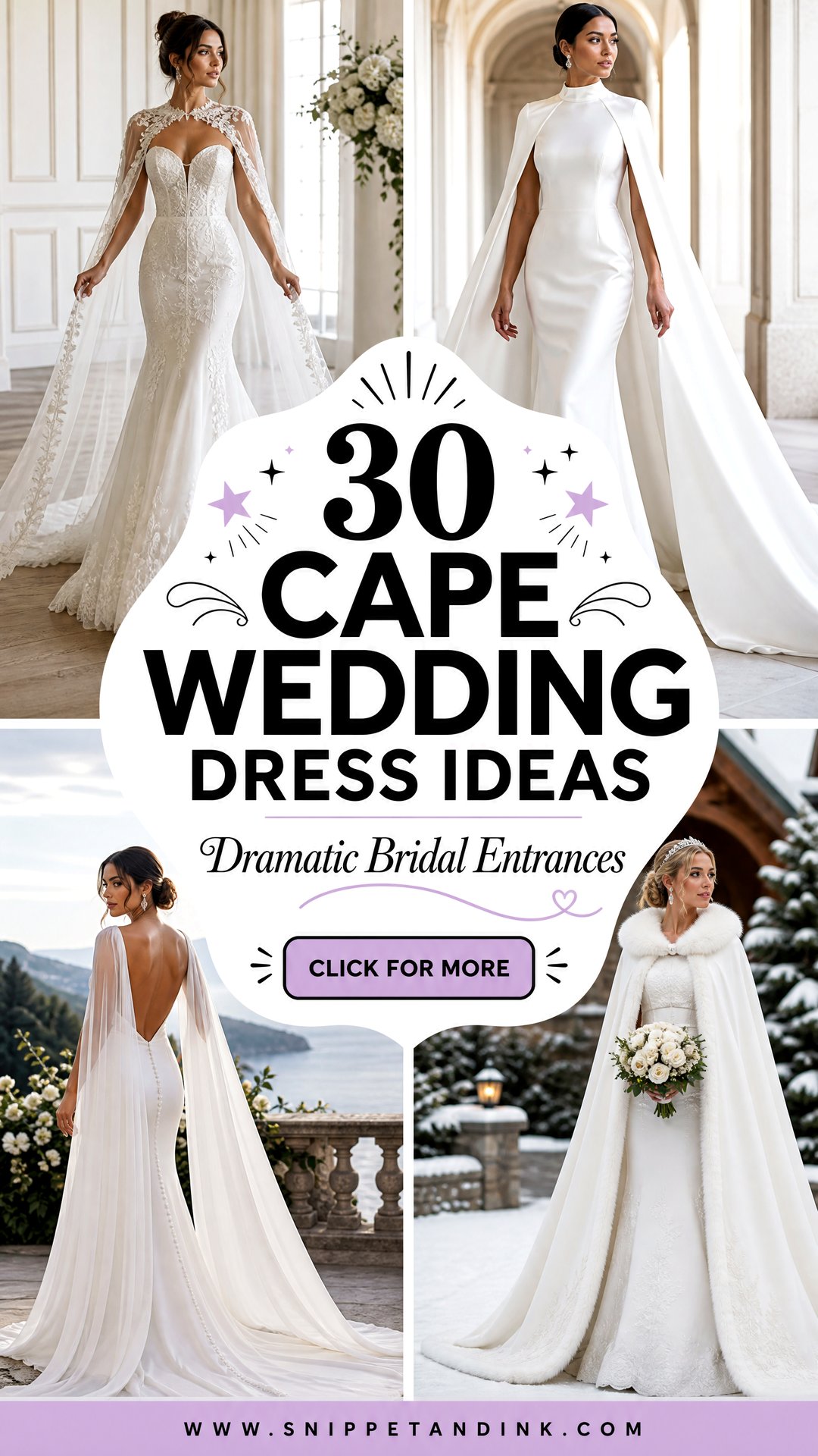 30 Cape Wedding Dress Ideas for Dramatic Bridal Entrances - 30 Cape Wedding Dress Ideas for Dramatic Bridal Entrances