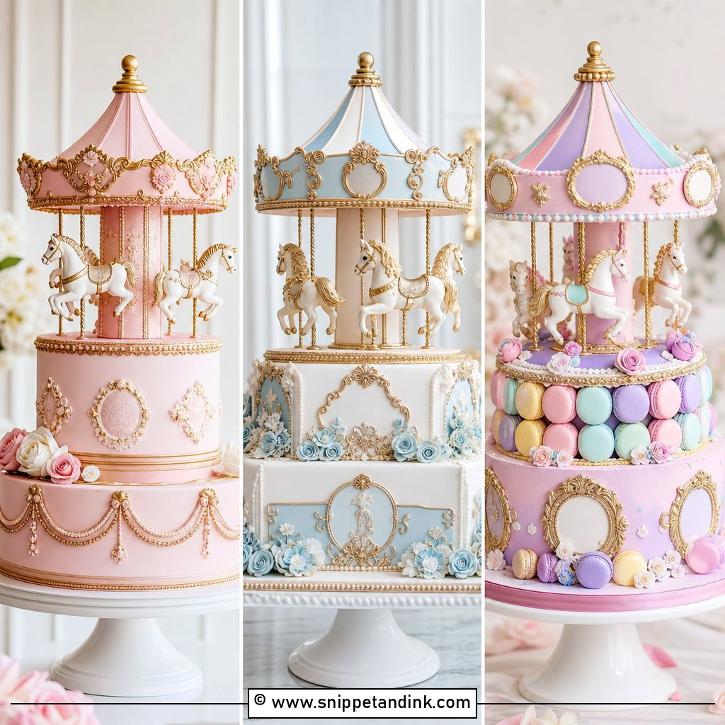 30 Carousel Cake Ideas for Wedding Whimsical Dessert Inspo