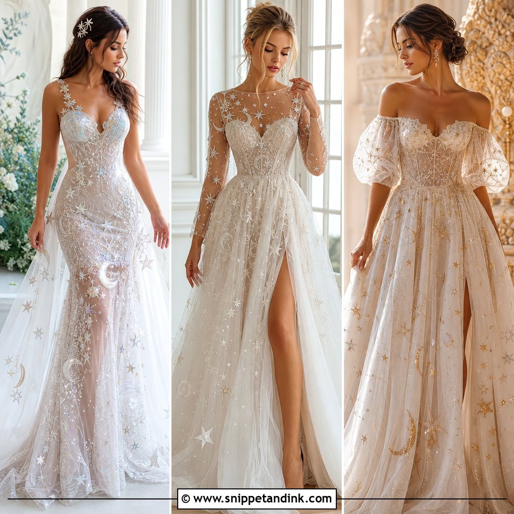 30 Celestial Wedding Dress Ideas