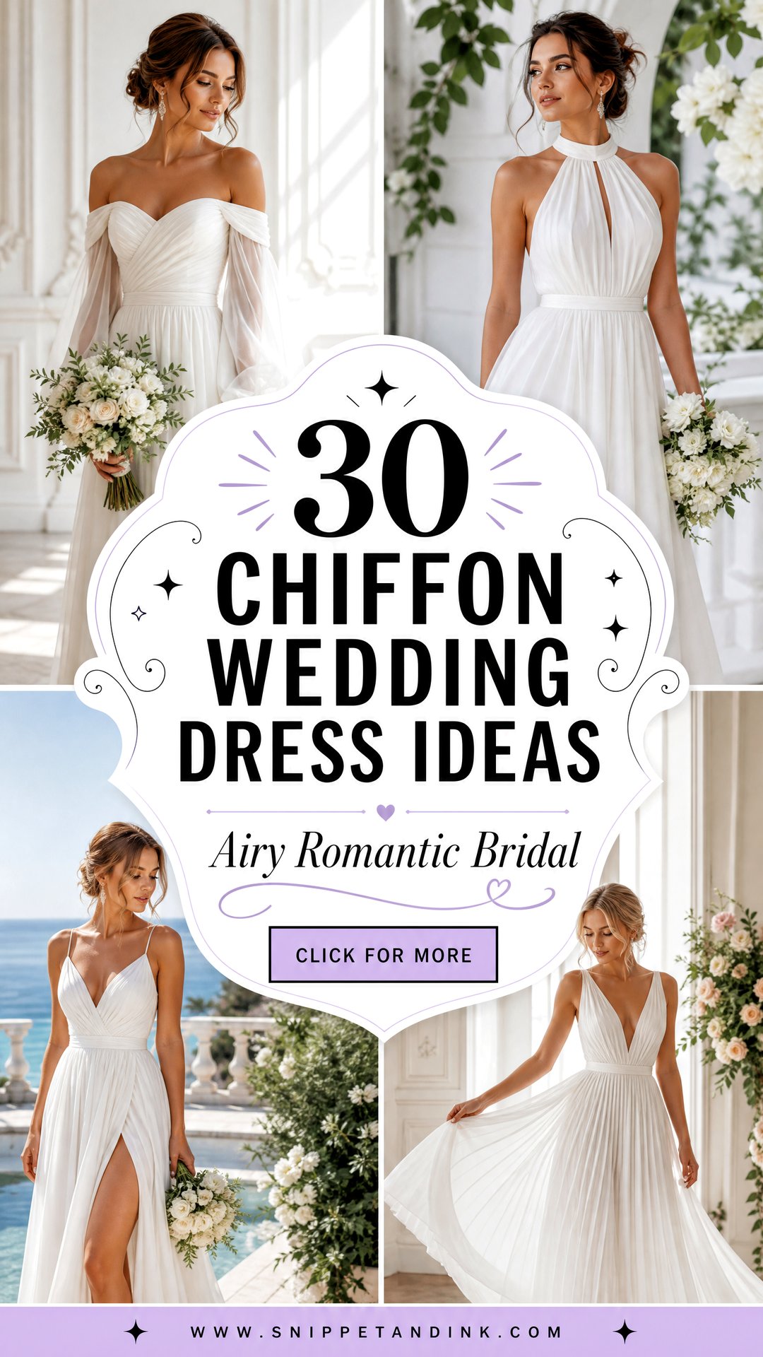 30 Chiffon Wedding Dress Ideas for Airy Romantic Brides - 30 Chiffon Wedding Dress Ideas for Airy Romantic Brides