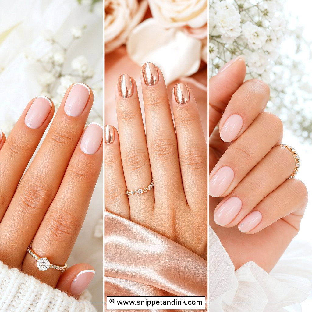 30 Classic Wedding Nails for Timeless Elegant Brides-to-Be