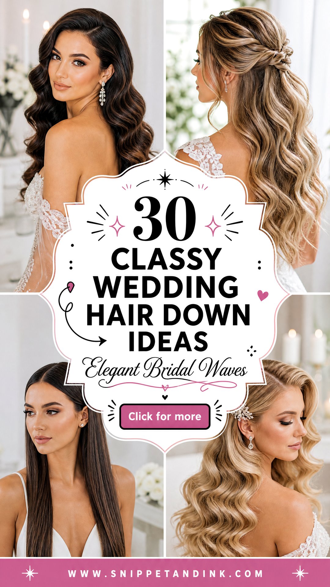30 Classy Wedding Hair Down Ideas for Elegant Brides - 30 Classy Wedding Hair Down Ideas for Elegant Brides