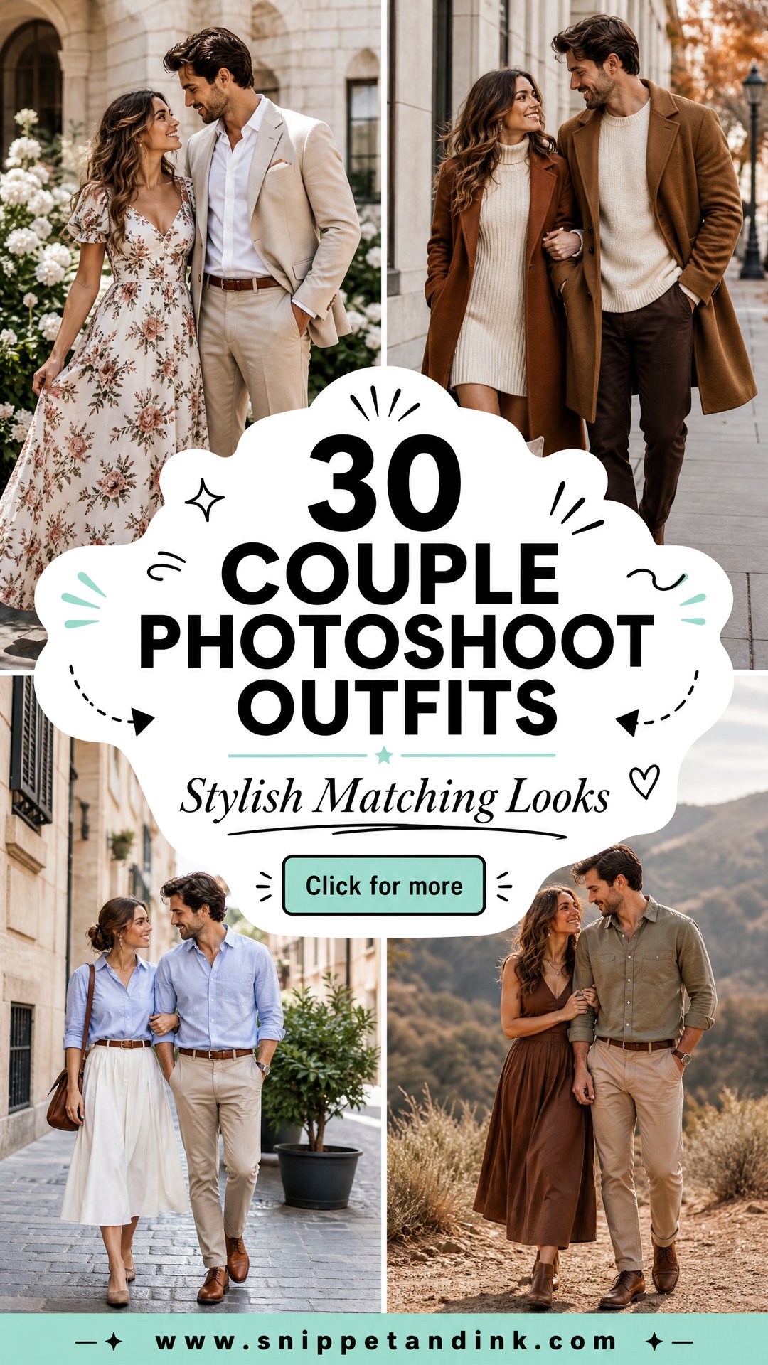 30 Couple Photoshoot Outfits for Stylish Matching Looks - 30 Couple Photoshoot Outfits for Stylish Matching Looks