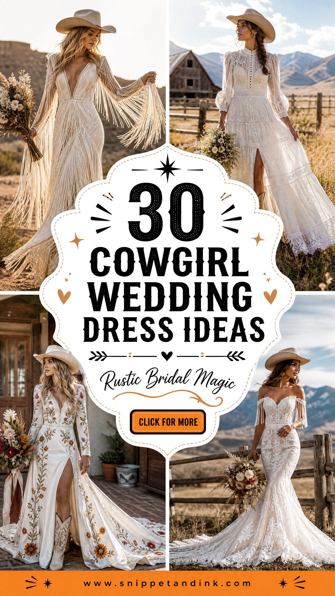 30 Cowgirl Wedding Dress Ideas for Rustic Bridal Magic - 30 Cowgirl Wedding Dress Ideas for Rustic Bridal Magic