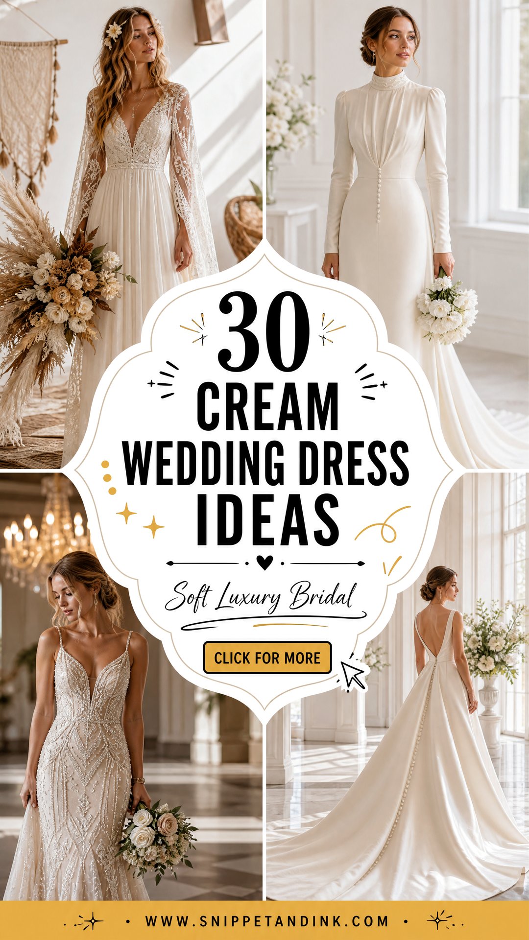 30 Cream Wedding Dress Ideas for Soft Luxury Bridal Style - 30 Cream Wedding Dress Ideas for Soft Luxury Bridal Style