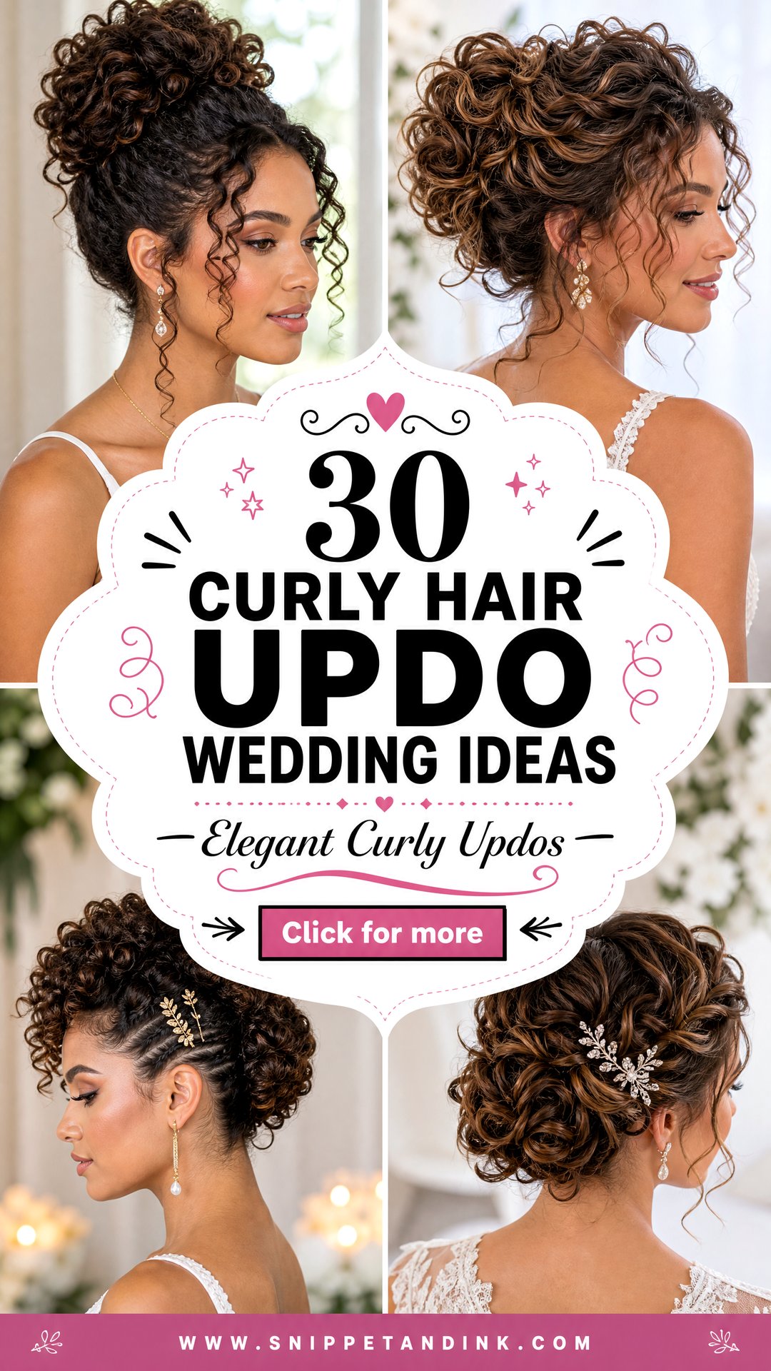 30 Curly Hair Updo Wedding Ideas for Elegant Brides - 30 Curly Hair Updo Wedding Ideas for Elegant Brides