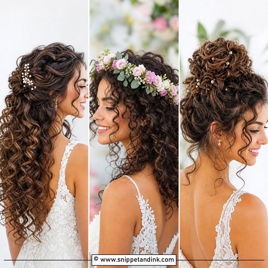 30 Curly Wedding Hairstyles for Romantic Big-Day Hair