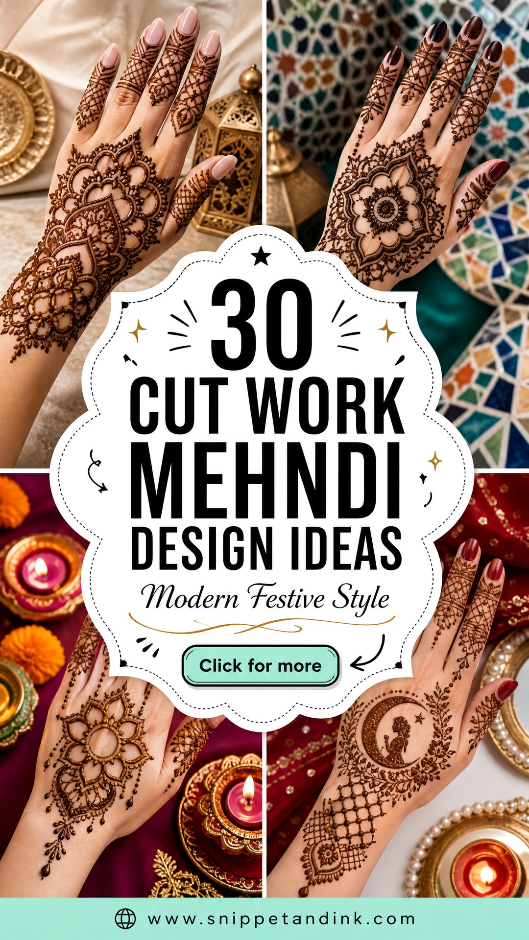 30 Cut Work Mehndi Design Ideas for Modern Festive Style - 30 Cut Work Mehndi Design Ideas for Modern Festive Style