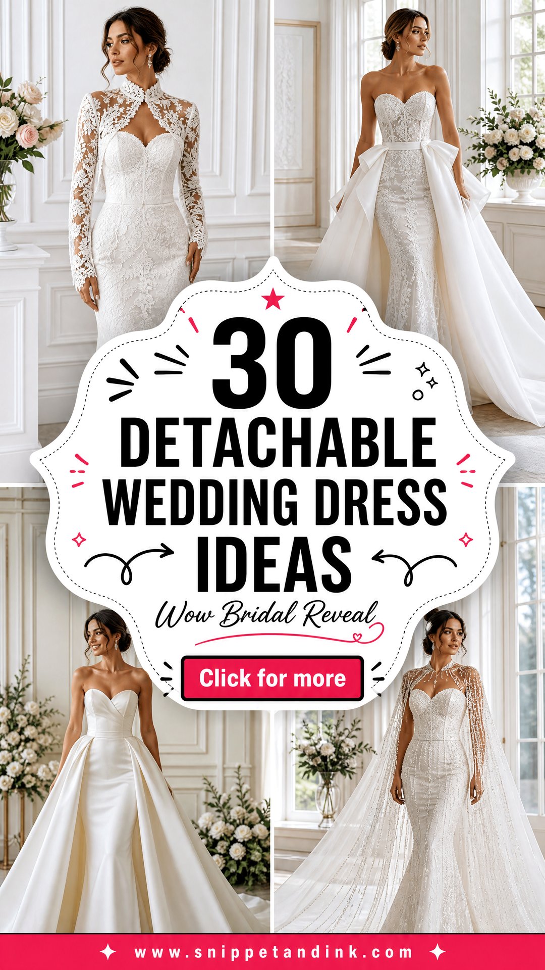 30 Detachable Wedding Dress Ideas for a Wow Bridal Reveal - 30 Detachable Wedding Dress Ideas for a Wow Bridal Reveal